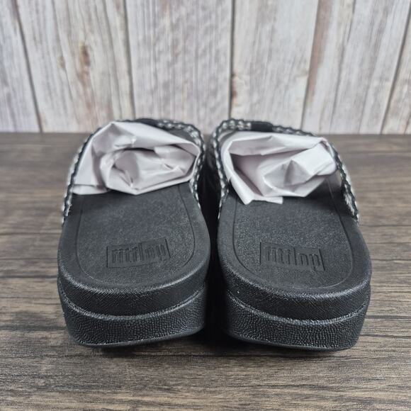 FitFlop Surfa Multi Tone Webbing Toe Post Sandals Women's Sz 9 Black (NIB) - Picture 4 of 9